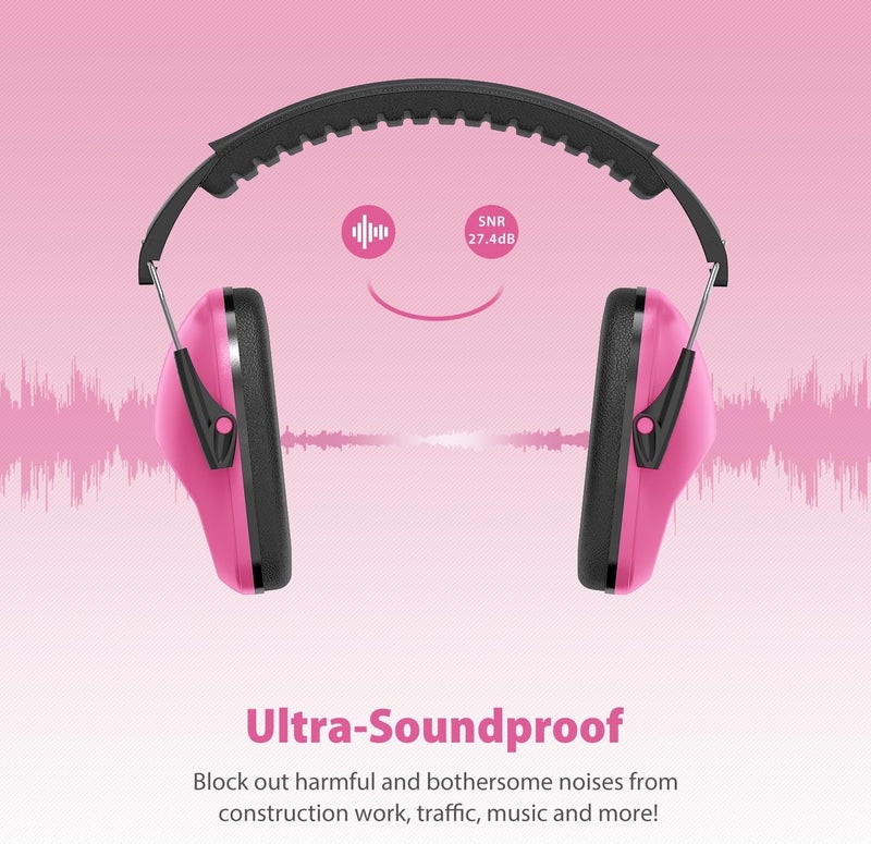 Dr.Meter Ear Muffs for Noise Reduction: SNR27.4 Noise Cancelling Headphones for Autism with Adjustable Headband - Kids Ear Protection for Monster Truck, Airplane, Fireworks, Concerts and Kids Autism - Image 3